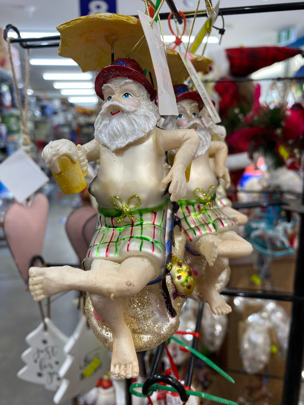 Santa on the beach chair