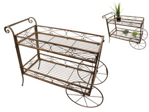 85x100CM LONG ANTIQUE METAL TROLLEY