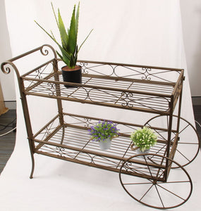 85x100CM LONG ANTIQUE METAL TROLLEY