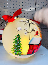 Load image into Gallery viewer, Giant light up bauble with hand painted details 20cm diameter
