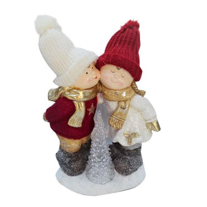 Christmas boy and girl statue 50cmH