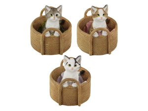 9CM CUTE CAT IN BASKET