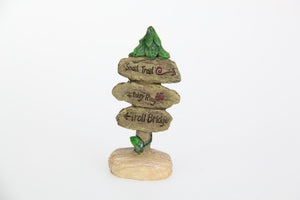 3pcs 11cm Fairy Garden Sign Post Gnome Miniature Stature Figurine