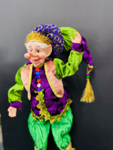 Load image into Gallery viewer, 45cm Pose-able Elf green purple gold
