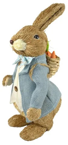 18X40CM STRAW PETER RABBIT WITH BACKPACK