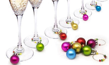 Load image into Gallery viewer, Pack of 6 Christmas bauble wine charms
