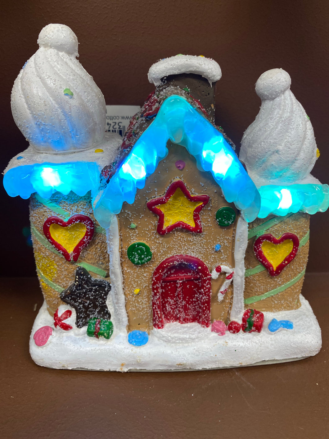 LED changing Gingerbread house B/O