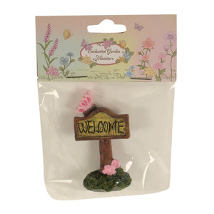 Enchanted Garden Miniatures – Hang-Sell – Butterfly Welcome Sign