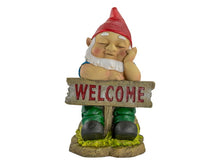 Load image into Gallery viewer, Large 23CM SLEEPY GNOME WITH WELCOME SIGN
