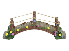 Load image into Gallery viewer, Fairy Garden Bridge with Rop and Flower Detail
