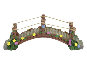 Fairy Garden Bridge with Rop and Flower Detail