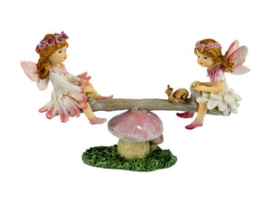 16CM FAIRY FRIENDS ON MUSHROOM SEE-SAW