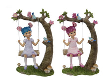 Load image into Gallery viewer, 19CM FUNKY HAIR FLOWER GIRL ON SWING
