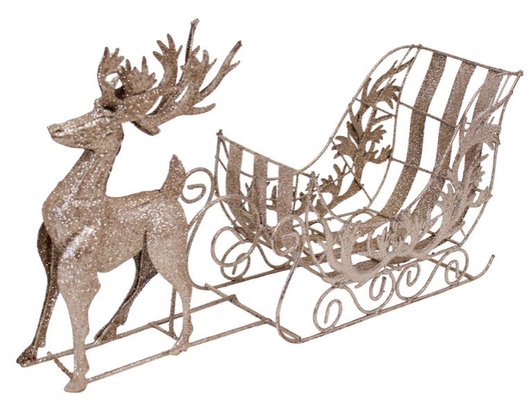 Gold Reindeer Sleigh