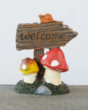 Load image into Gallery viewer, MUSHROOM WELCOME STREET SIGN 7CM
