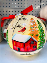 Load image into Gallery viewer, Giant light up bauble with hand painted details 20cm diameter
