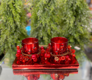 Christmas candle holders set of 2