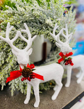 Load image into Gallery viewer, White Resin reindeer with glitter finish
