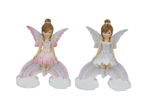 11.5CM SITTING FAIRY ON RAINBOW