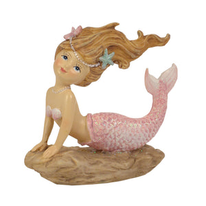 Mermaid on rock 9.5cmH