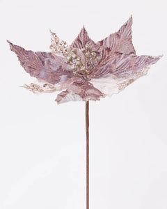 POINSETTIA PICK SEQUIN DEEP MAUVE 25cm